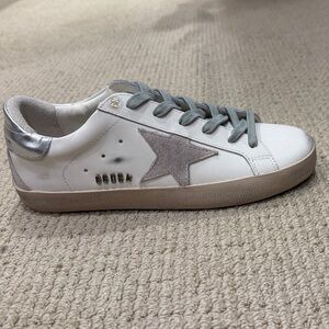 Golden Goose inspired White and Gray Star Sneakers
